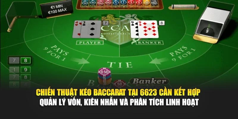 Chiến thuật kéo Baccarat tại 6623 cần kết hợp quản lý vốn, kiên nhẫn và phân tích linh hoạt