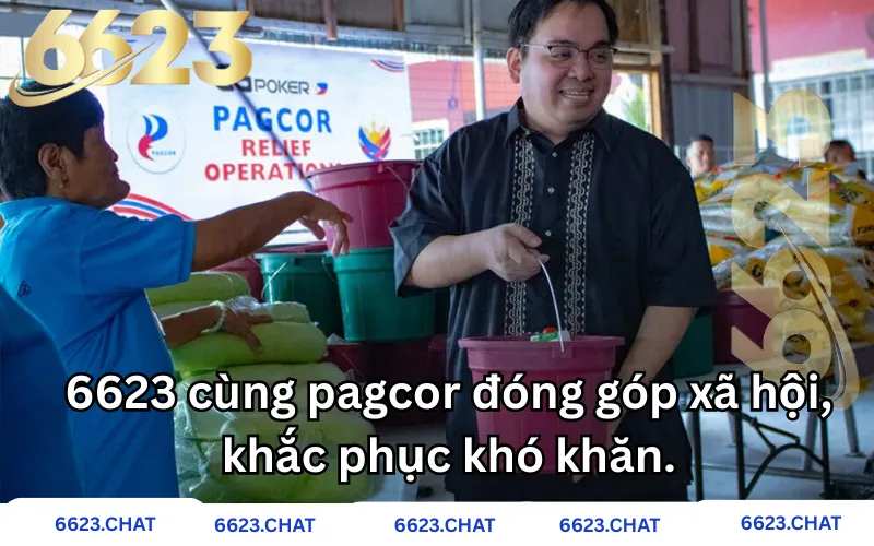 Khắc phục khó khăn vùng lũ cùng 6623 và pagcor